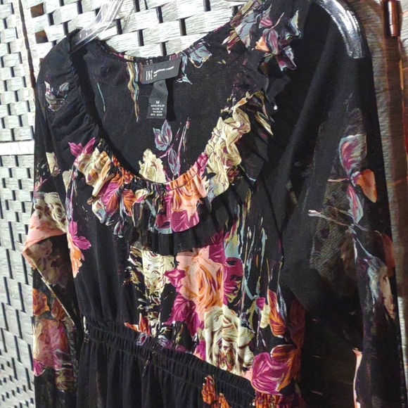 I.N.C. International Concepts Nylon Floral Blouse Empire Waist - Picture 8 of 11